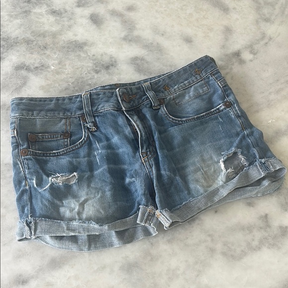 R 13 Denim Blue Women's Shorts - Picture 1 of 6
